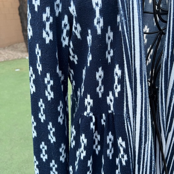 Anthropologie One September Martingale Blue & White Cardigan Sz XS - Picture 2 of 7